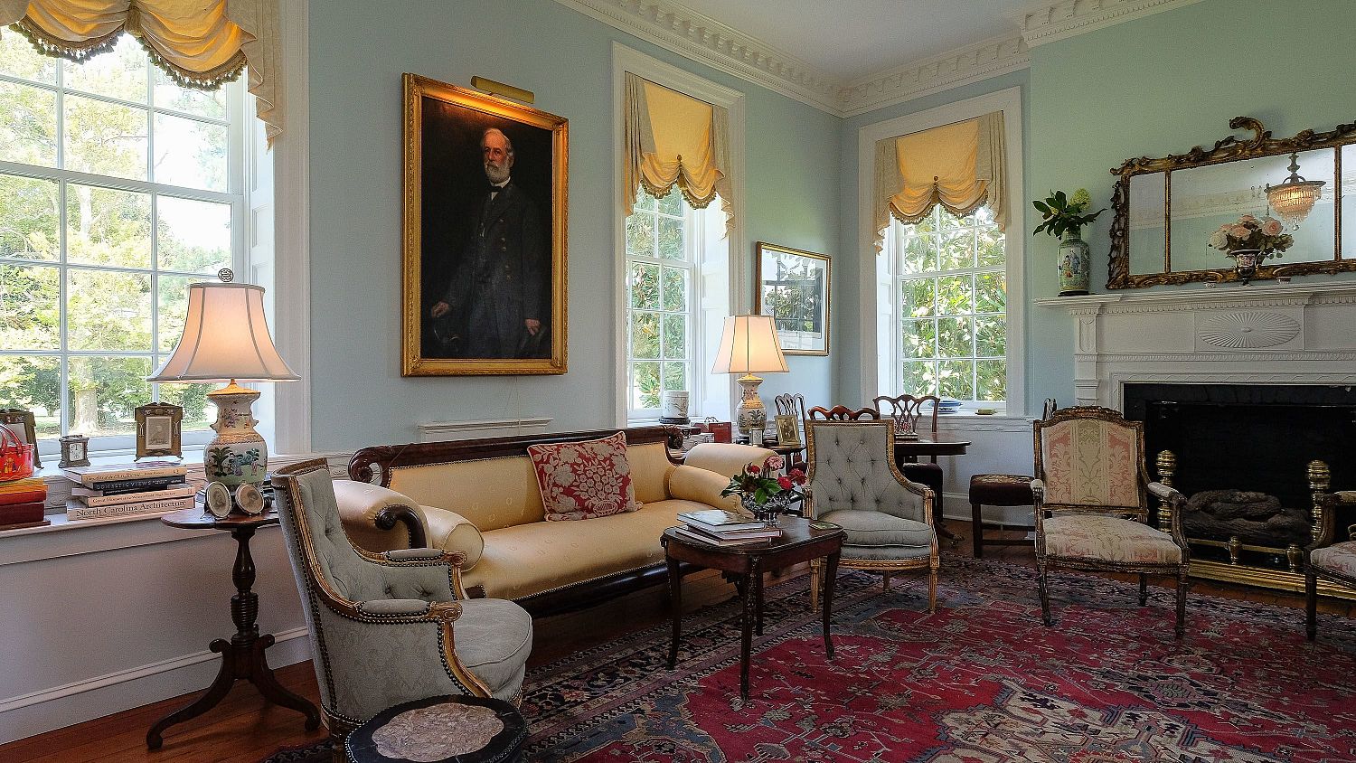 The living room of the Mulberry Hill manor house