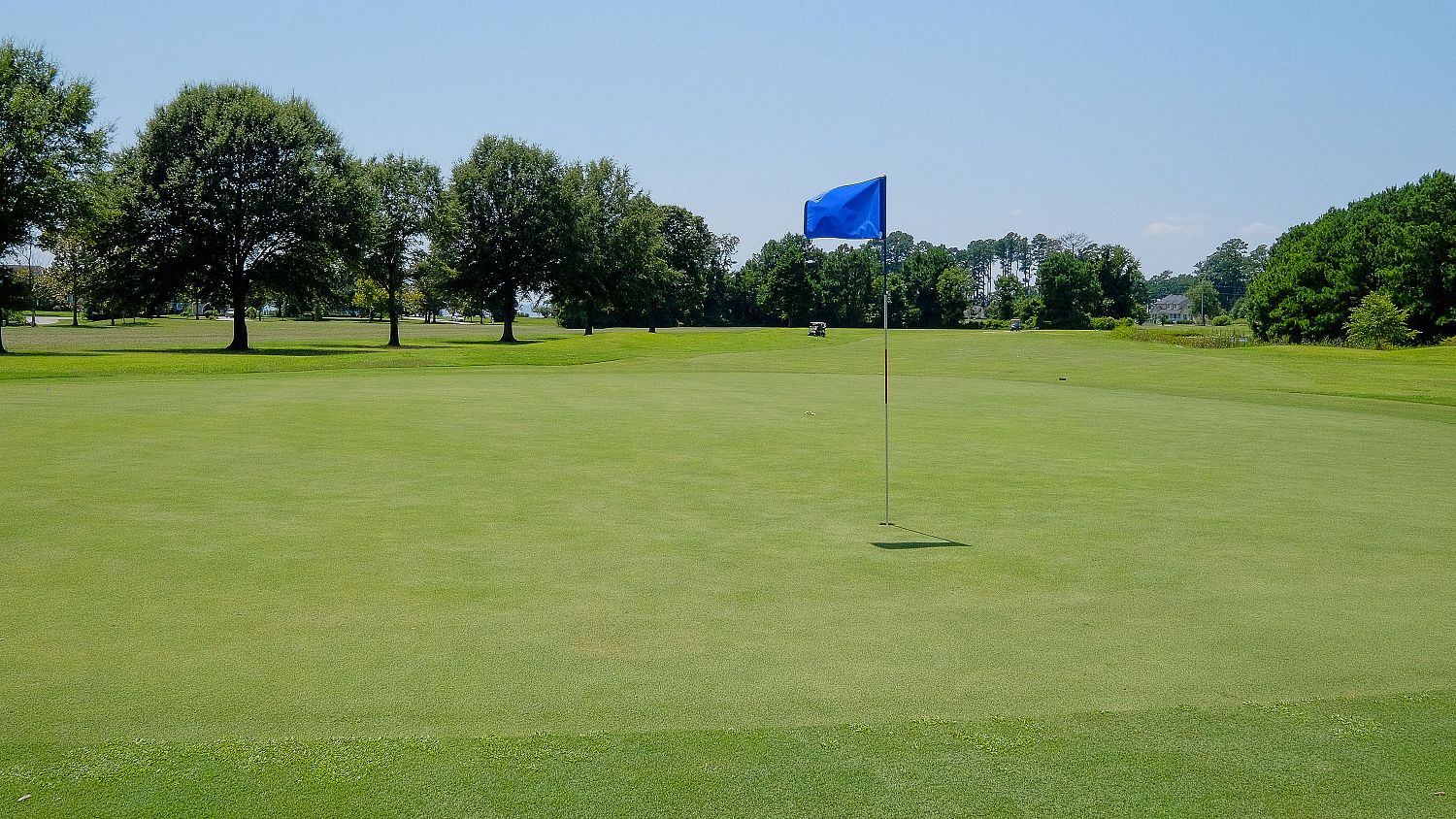 One of the beautifully manicured greens at the Links at Mulberry Hill