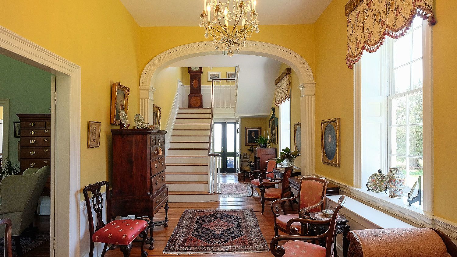 The entrance foyer of the Mulberry Hill manor house